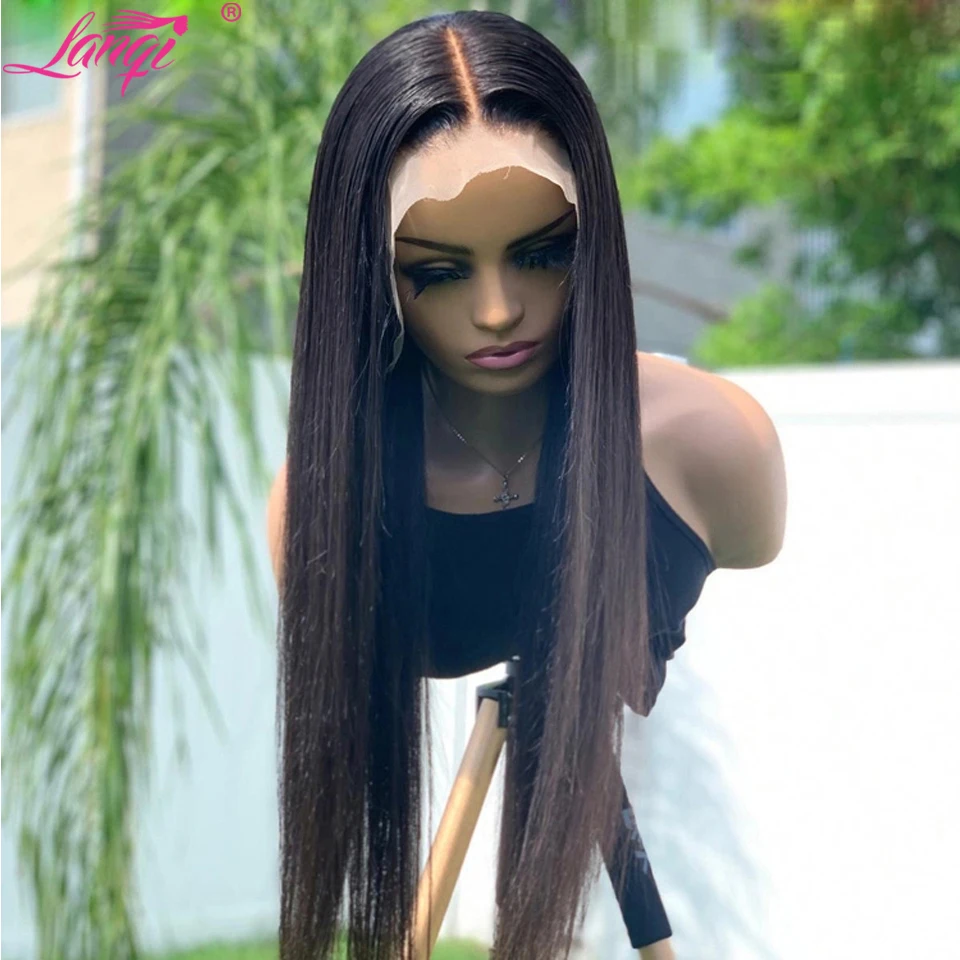 Glueless Brazilian 30 Inch Bone Straight Lace Front Human Hair Wigs For Women 13x4 Lace Frontal Human Hair Wig Closure Wig