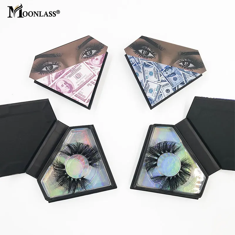 

Mink Eyelash 3D/5D Diamond Eyes Packaging Cases Natural Lasting Eyelashes High Quality False Eyelashes Magnetic Boxes With Tray