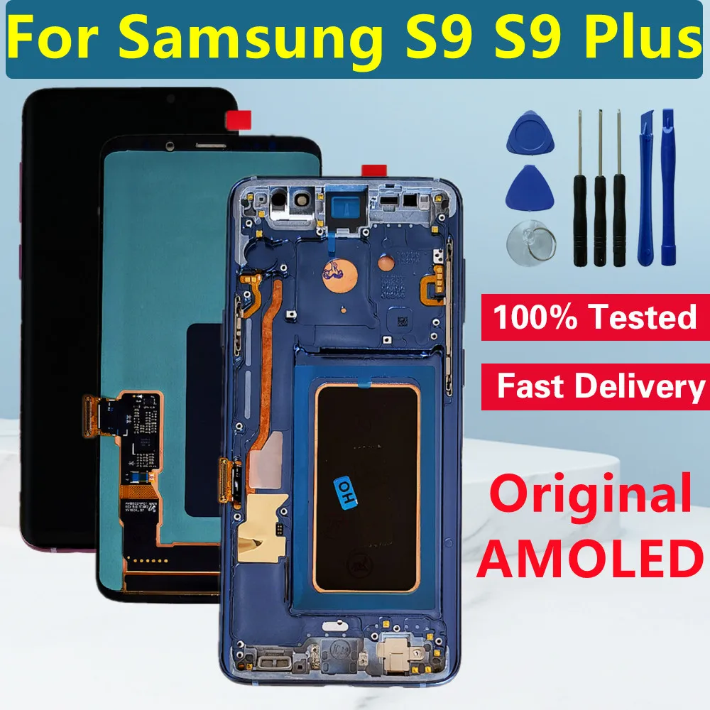 

ЖК-дисплей AMOLED для Samsung Galaxy S9 G960 G960F, сенсорный дигитайзер для Samsung S9 Plus G965F, сменный ЖК-экран, оригинал