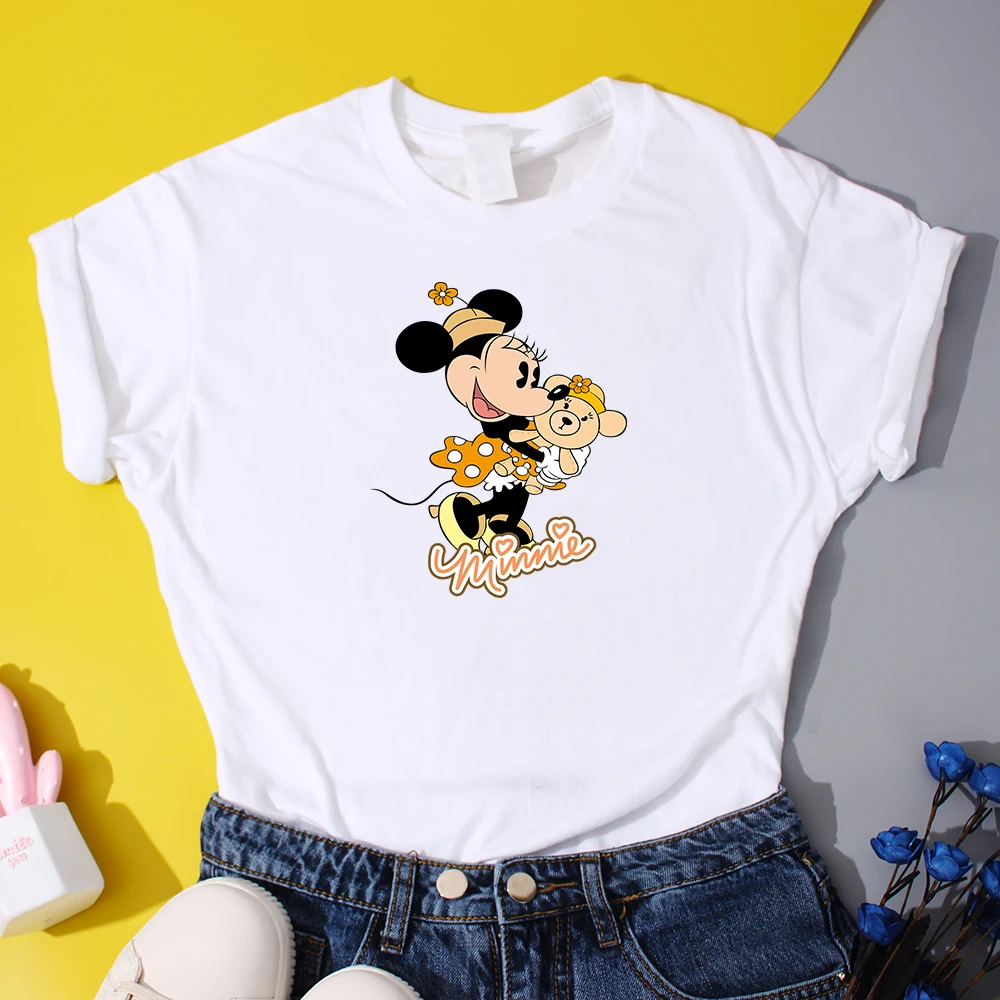 Модные женские футболки Disney Веселая футболка с Минни Маус забавная в стиле
