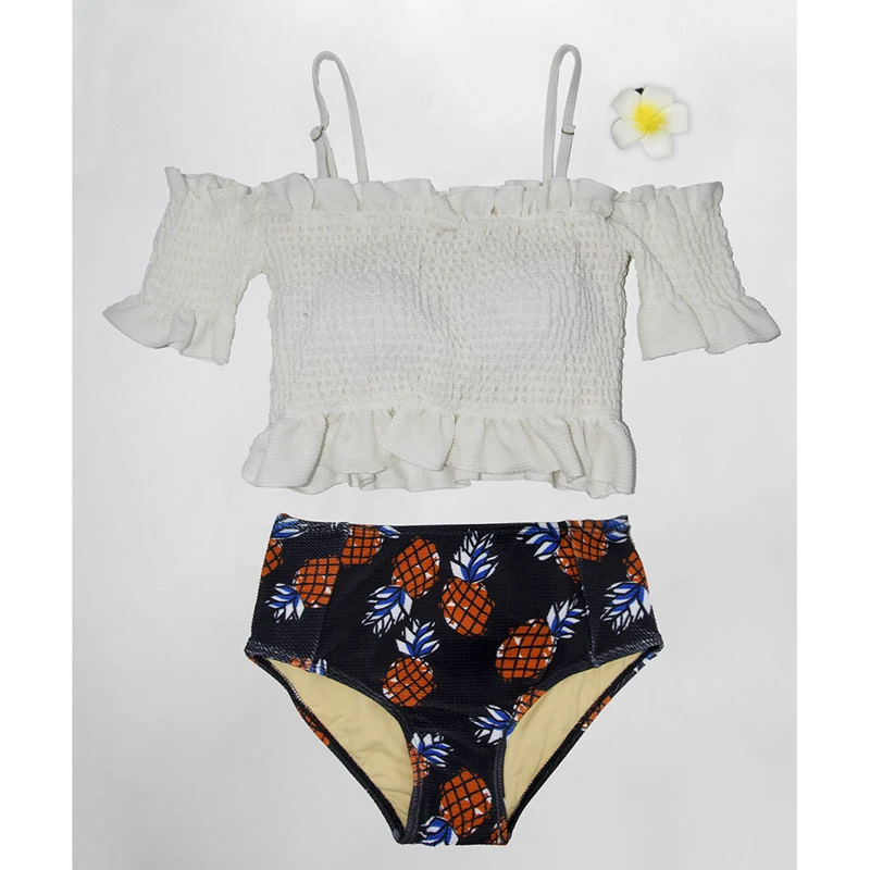 Корейский женский пикантный комплект бикини купальник со средней талией милый