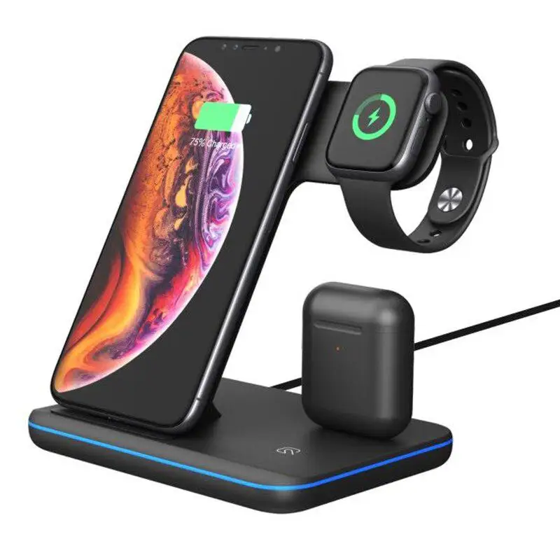 3 в 1 универсальное беспроводное зарядное устройство Qi 15 Вт для Iphone X 8 Xiaomi Quick Charge 0