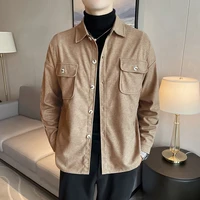 mens long sleeved shirts multi pocket thin jackets casual and handsome mens jackets thick warm jackets for autumn and winte