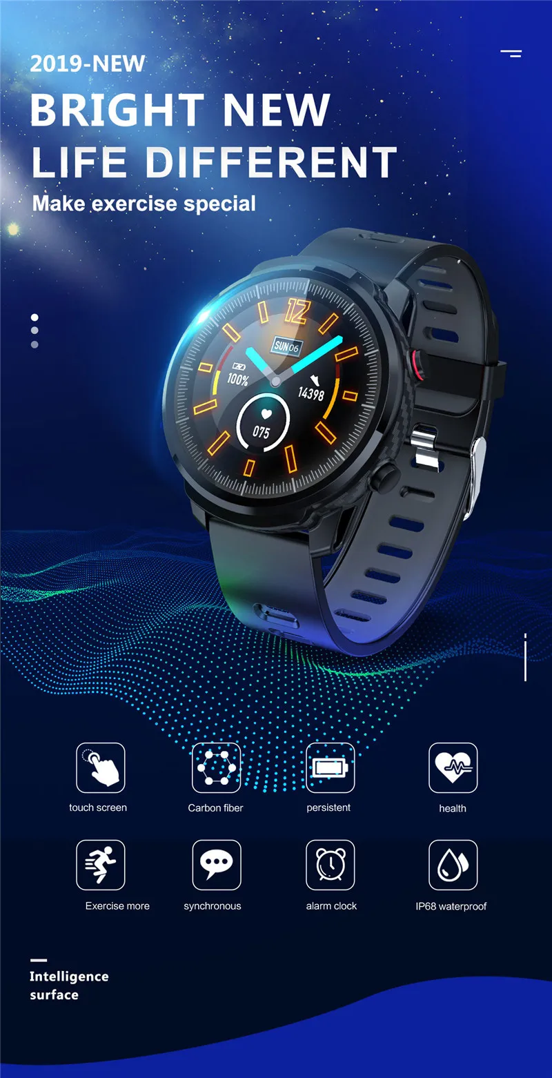 ESEED S10 Plus, умные часы для мужчин, IP67, водонепроницаемые, полный сенсорный экран, 60 дней, долгий режим ожидания, умные часы, пульсометр, PK honor watch