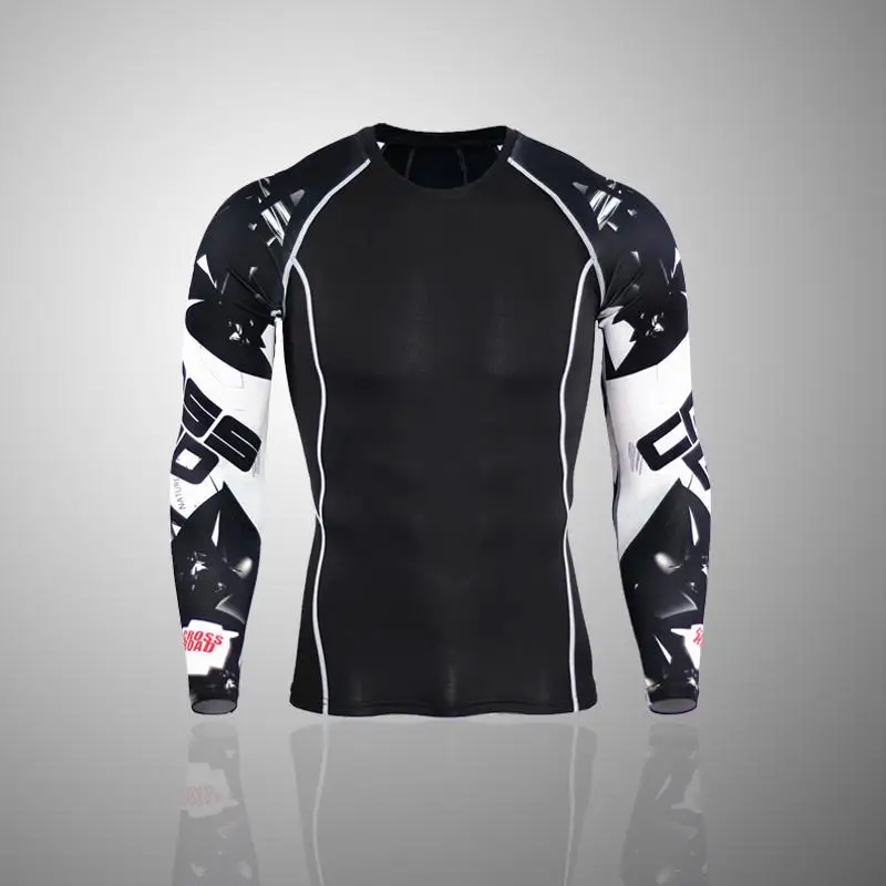 shirts Новое мужское термобелье базовый слой спортивный костюм теплые мужские зимние спортивные костюмы компрессионная спортивная одежда термобелье 4XL - Цвет: shirts