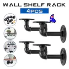 4 шт. DIY черный железный промышленный Держатель для труб Полка Стеллаж L кронштейн Винтаж Ретро Настенные плавающие настенная полка домашний декор держатели для хранения