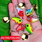 Рыболовные приманки, вращающаяся металлическая Вибрирующая приманка-виброприманка для щуки, окуня, форели, тройной крючок, искусственные жесткие приманки, блесна-ложка