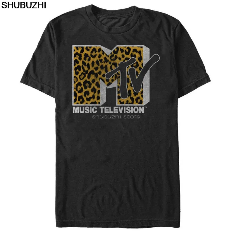 MTV Гепард принт логотип для мужчин s Графический Футболка крутая Повседневная pride Футболка Мужская Унисекс Новая модная футболка свободный размер Топ sbz6096