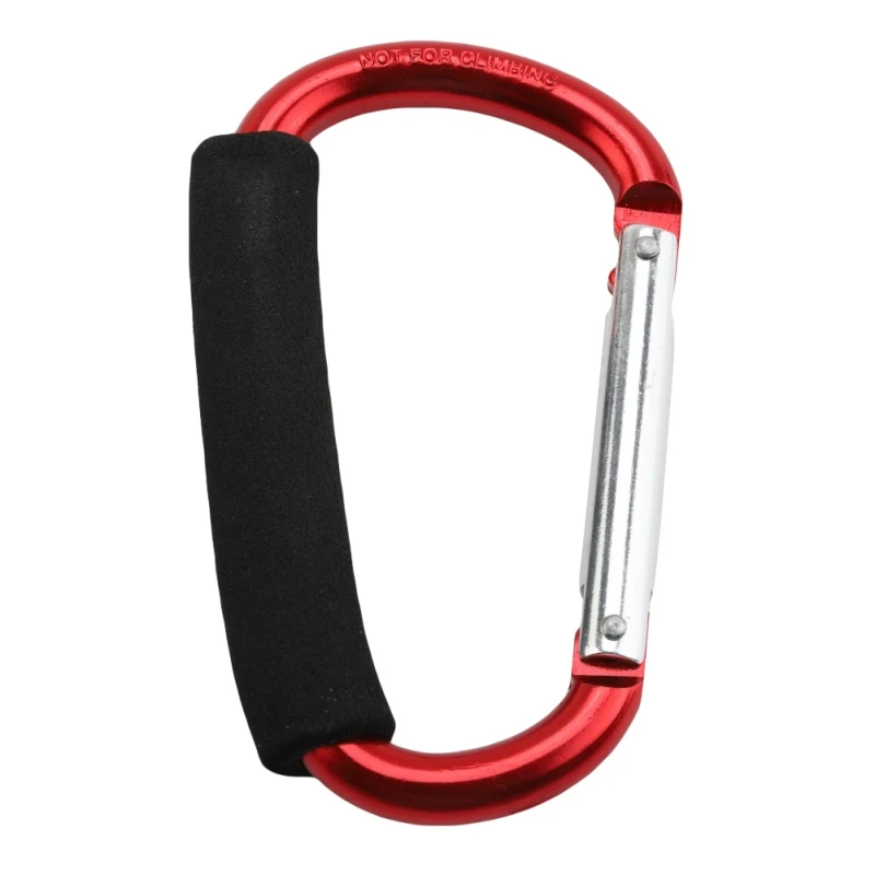 

1 pc Large D-shape Aluminum Alloy Carabiner Quick-release Soft Handle Outdoor Camping Buckle Hook Keychain Clip