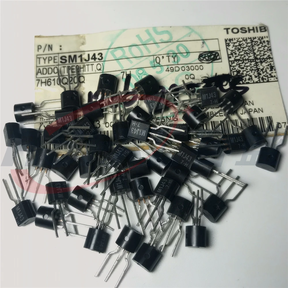 50 шт./лот SM1J43 SMIJ43 M1J43 MIJ43 новый оригинальный 1A 600V TO-92 | Электронные компоненты и
