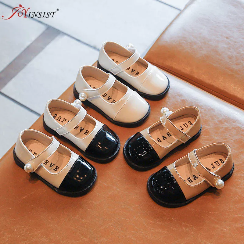 

Children Fall 2022 New England Wind Leather Shoes Girls Zhenzhuyuan Head Single Shoes Princess Girl Velcro Fashion Shoes General