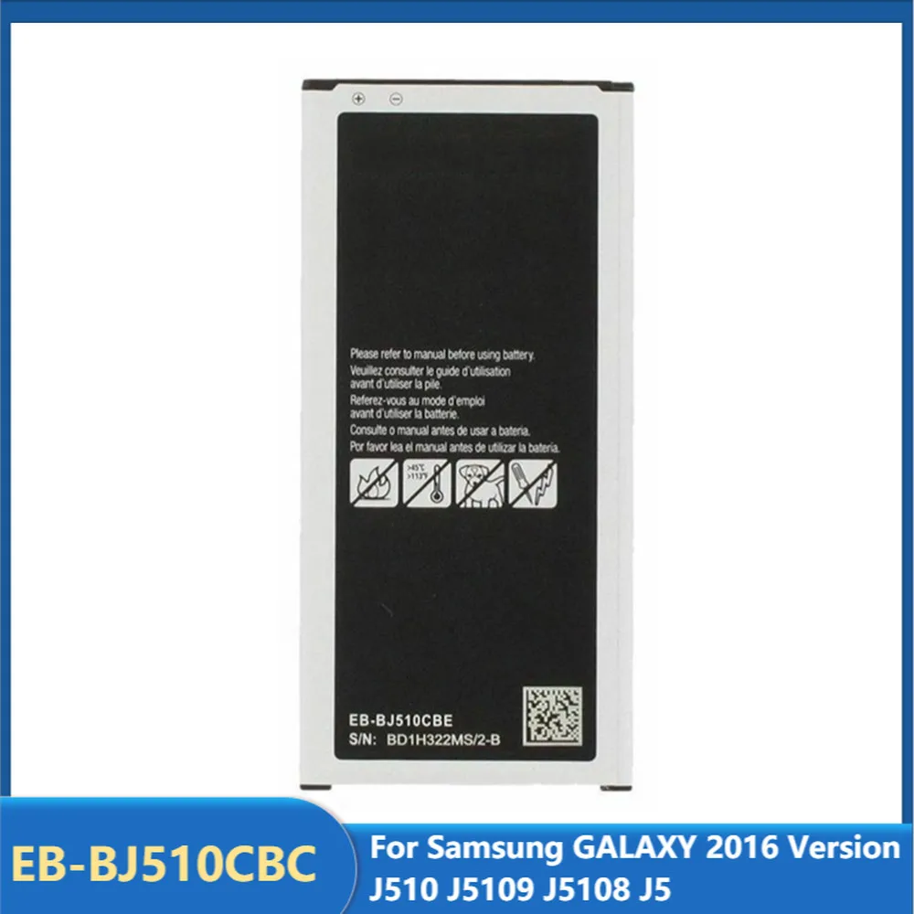 

Original Replacement Phone Battery EB-BJ510CBC For Samsung GALAXY 2016 Version J510 J5109 J5108 J5 Rechargable Batteries 3100mAh