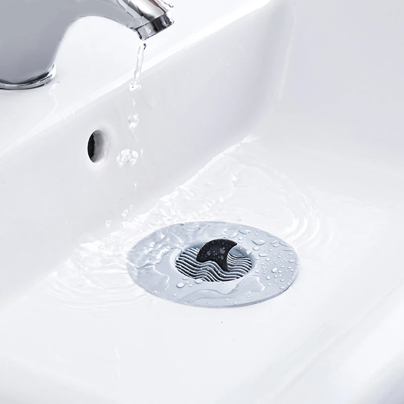Силиконовая сливная пробка для ванной комнаты фильтр раковины в форме акулы