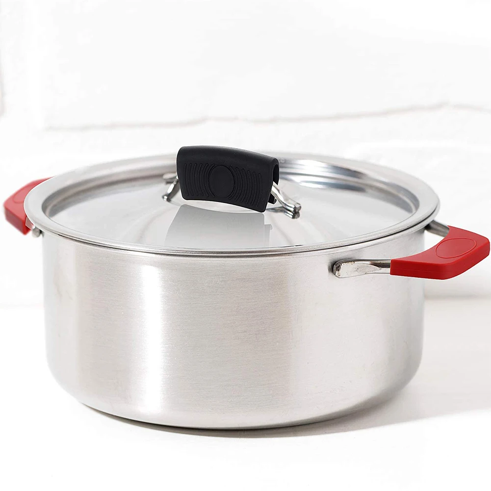 

8 Pcs Silicone Hot Handle Holders Pot Holder Sleeves Lid Covers Removable Hot Resistant Cookware YE-Hot