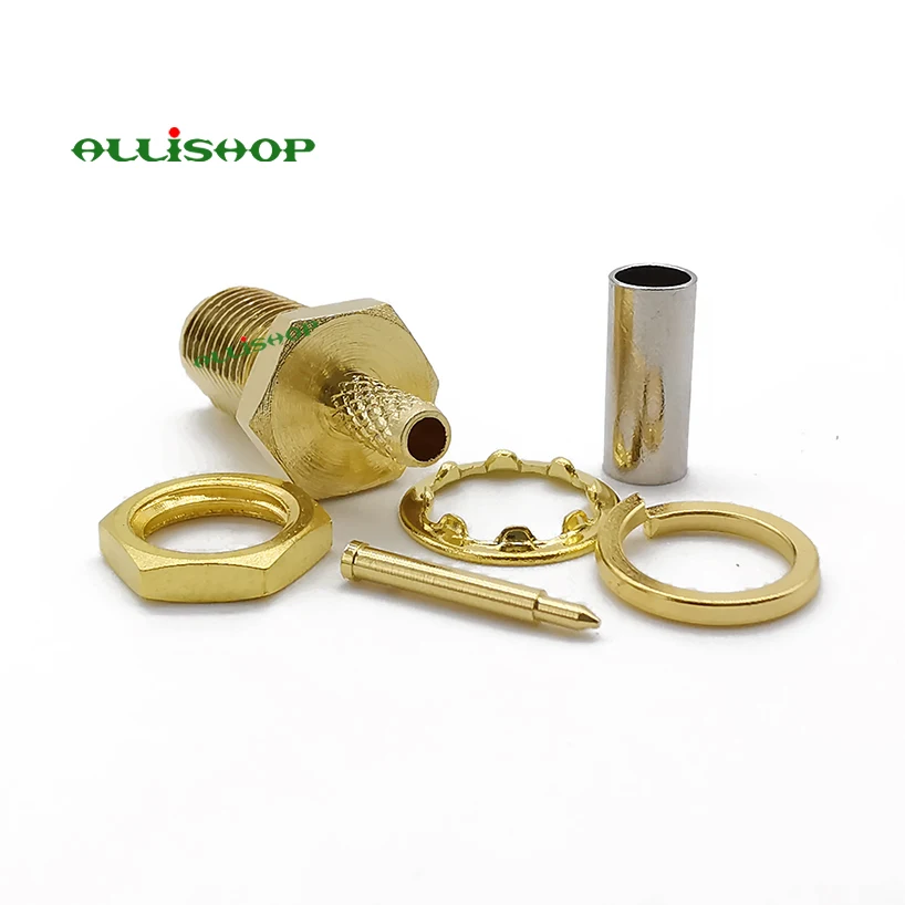 ALLiAHOP 10 шт. RP Reverse SMA Гнездовой разъем прямой позолоченный радиочастотный обжимной