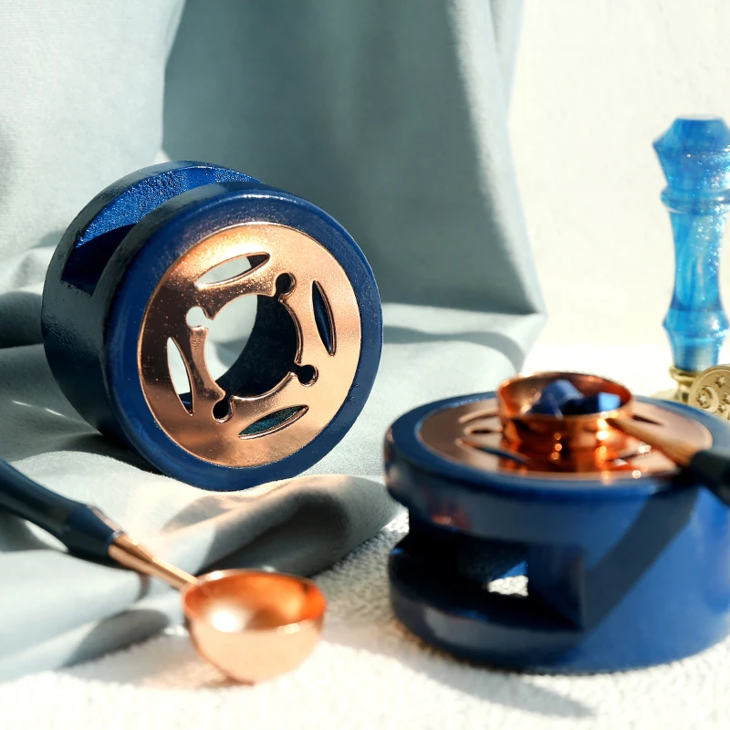 

Blue Fire Lacquer Small Furnace Fire Lacquer Seal Heating Spoon Seal Hand Book Invitation Wax Stamp Oven