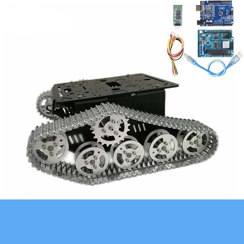 Полностью металлический умный гусеничный робот танк MT300 с Wi Fi/Bluetooth/ручным