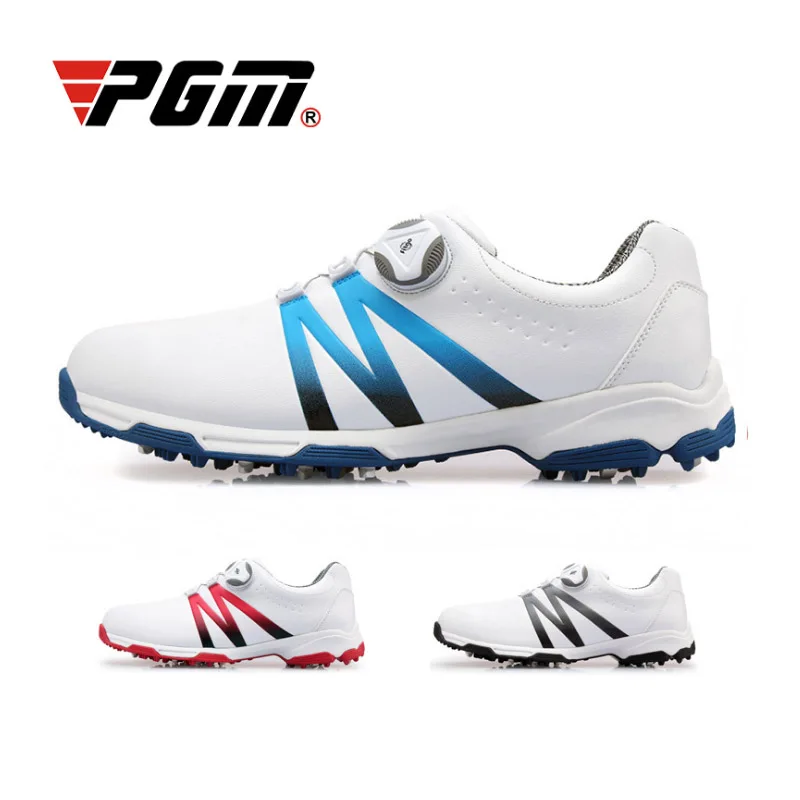 

Мужская обувь для гольфа PGM качественная водонепроницаемая обувь автоматические вращающиеся шнурки нескользящая подошва Мужские дышащие ...