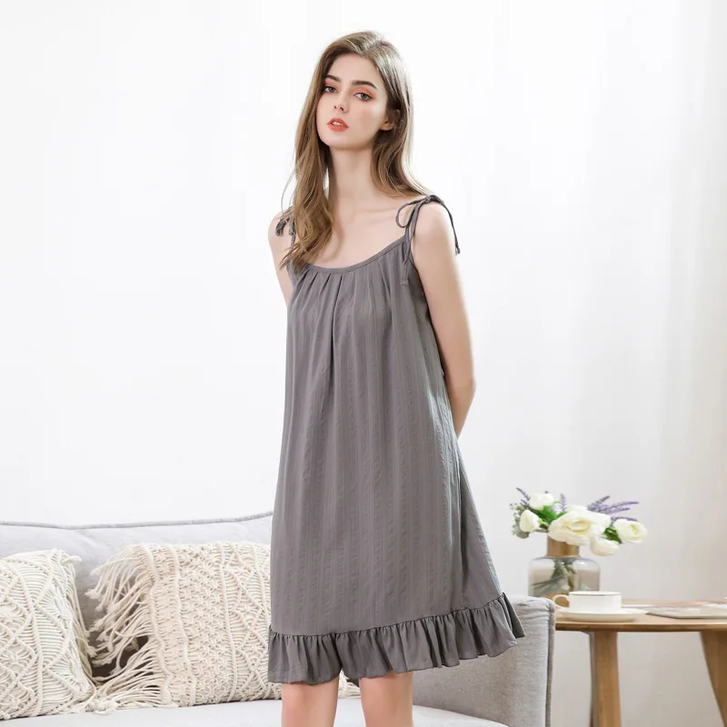 Модальная летняя длинная ночная рубашка пижама женское интимное платье для сна