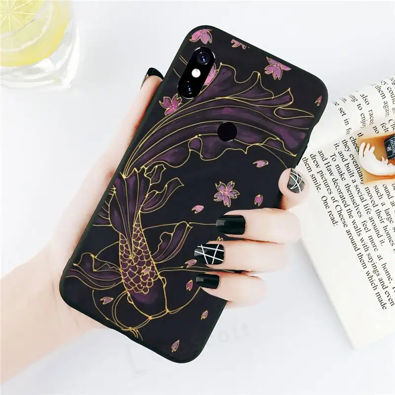 

Chinese Koi Fishes Painting style Phone Case For Xiaomi Redmi note 7 8 9 t k30 max3 9 s 10 pro lite