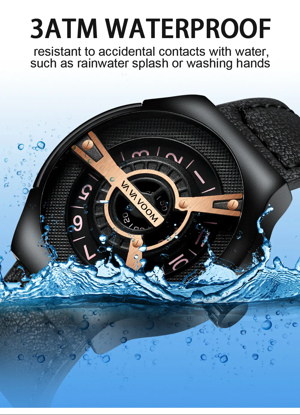 Часы наручные мужские кварцевые с хронографом и кожаным ремешком|Кварцевые часы|