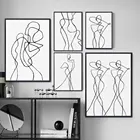 Абстрактный Женский минималистичный модный постер для рисования на холсте, современная живопись, Художественная печать, Настенная картина, декор для гостиной и дома