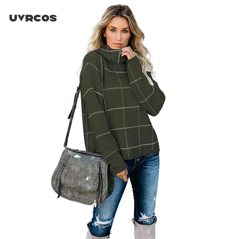 

UVRCOS Winter women's sweater high neck Pullover Top autumn spring woman slim 2020