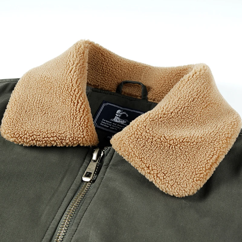 Winter parka men Tooling Jacket Mens New Cashmere Water wash Men's coats middle aged Business casual warm coat size M-5XL 2109