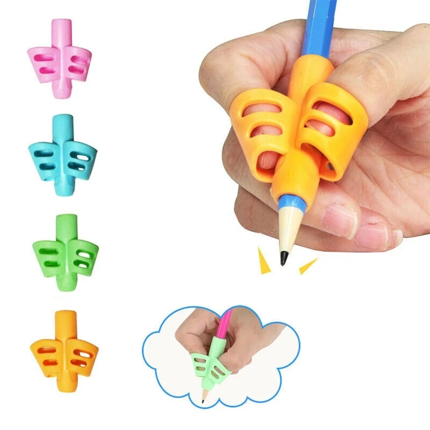 

3pcs 2/3-finger Grip Silicone Kid Baby Pen Pencil Holder Help Learn Writing Tool Children Pen Aid Grip Posture Correction Write