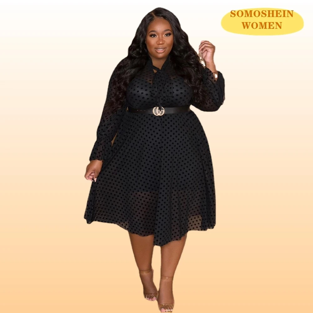 

Женское Прозрачное платье средней длины, размеры до 5XL