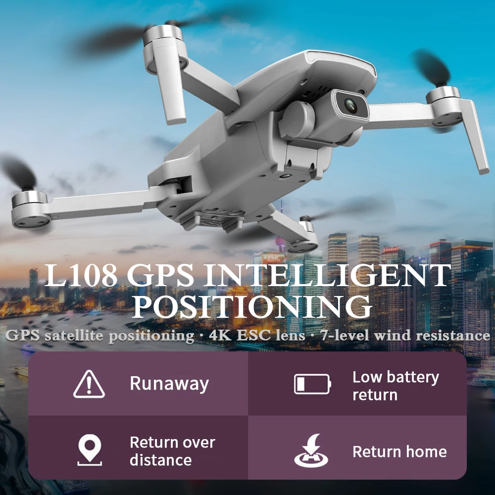 

L108 GPS 5G WIFI Brushless RC Drone with 4K 120 Wide Angle HD Camera Foldable Quadcopter RC Helicopters