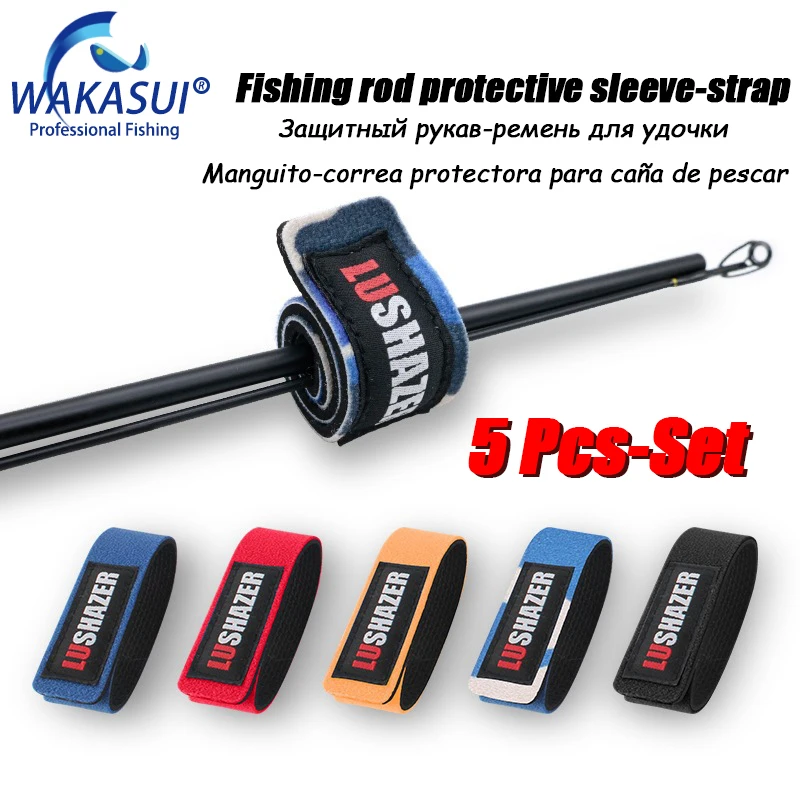 

1Pcs/5Pcs/Lot 3cm*25cm Lure Fishing Rod Rod Strap Tie Suspenders Fishing Accessories Fishing Tackle Fly Tying Tools Cover