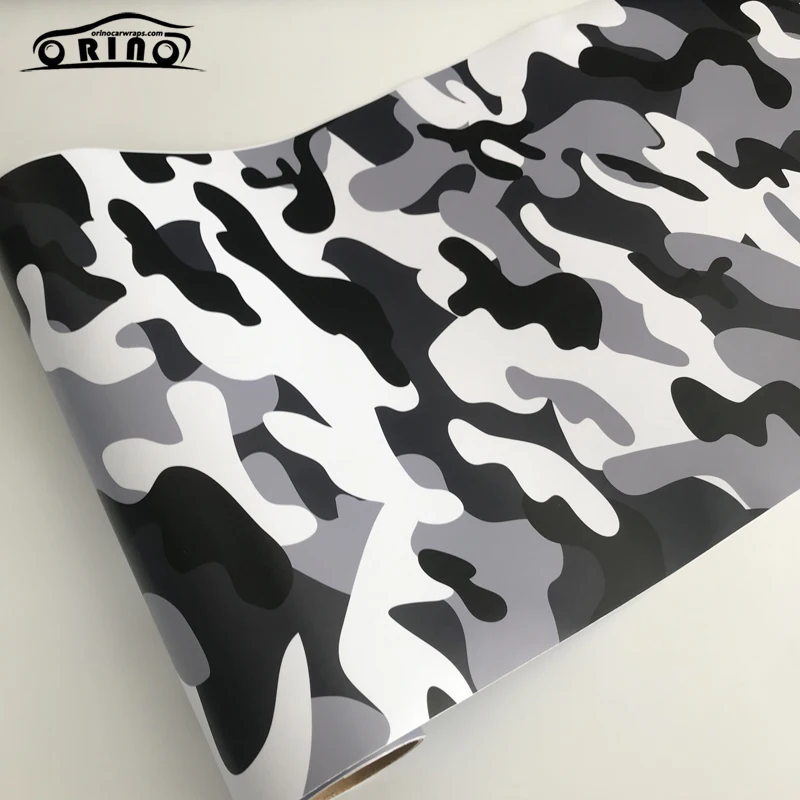 Черная белая серая камуфляжная оберточная клейкая пленка для самостоятельной