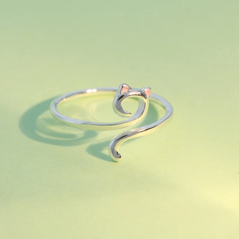 Женское кольцо для кошек Trustdavis однотонное ювелирное изделие из 100% настоящего