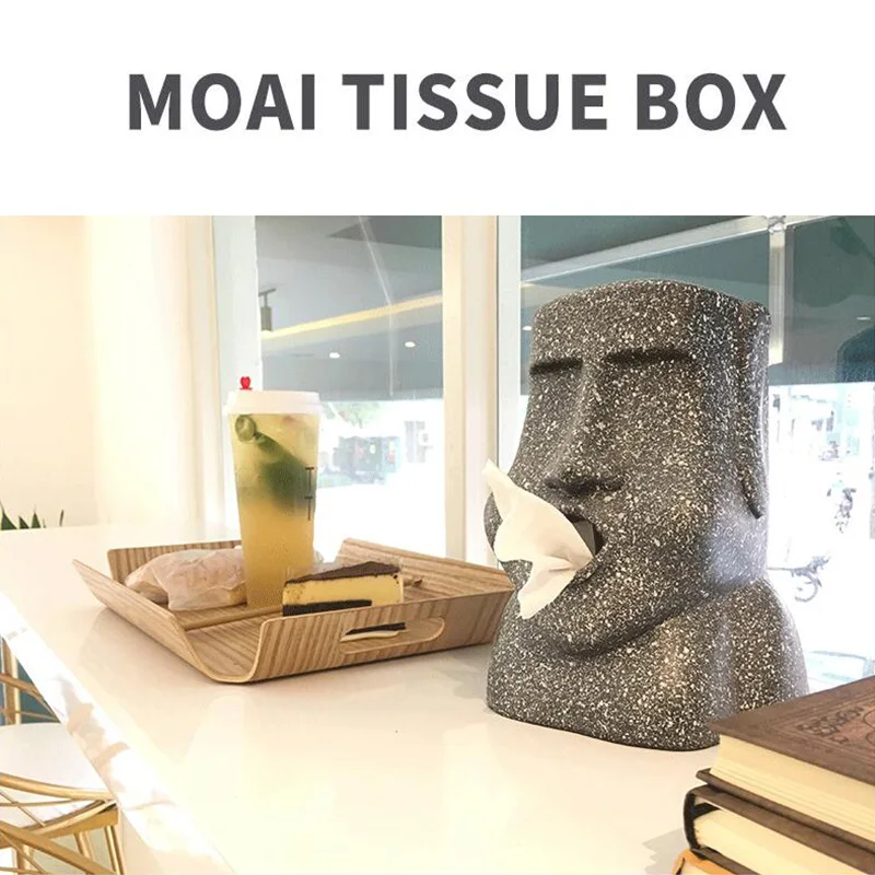Коробка для салфеток Пасхальный остров Moai форма бумажный держатель камень