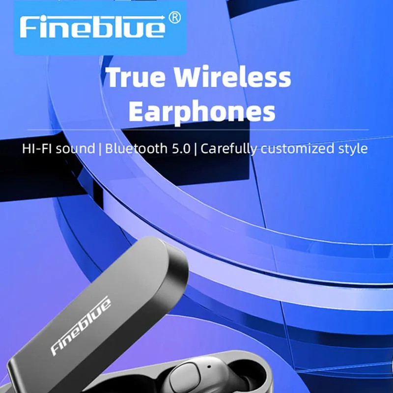 

Fineblue F MAX Bluetooth Earphones TWS Wireless Noise Reduction Earset Semi-In-Ear HiFi Serround HD Sound Earbuds(Black)