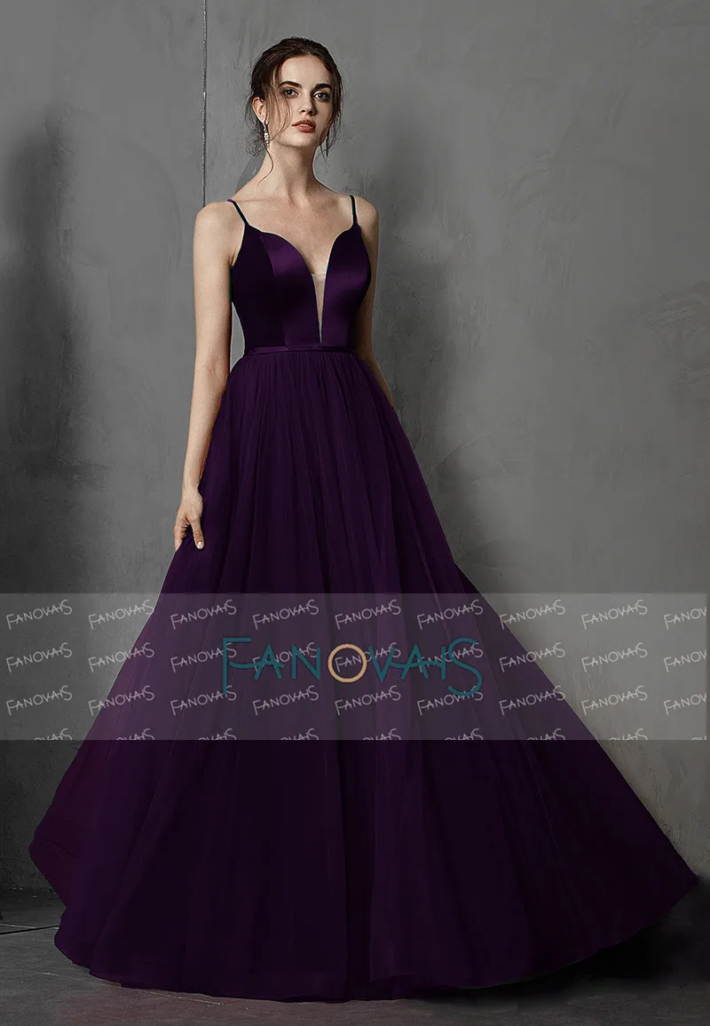 Фиолетовый "Бордовые вечерние платья бархат Tulle выпускного вечера vestidos de fiesta de noche вечернее платье abiye gece elbisesi " - Цвет: Фиолетовый