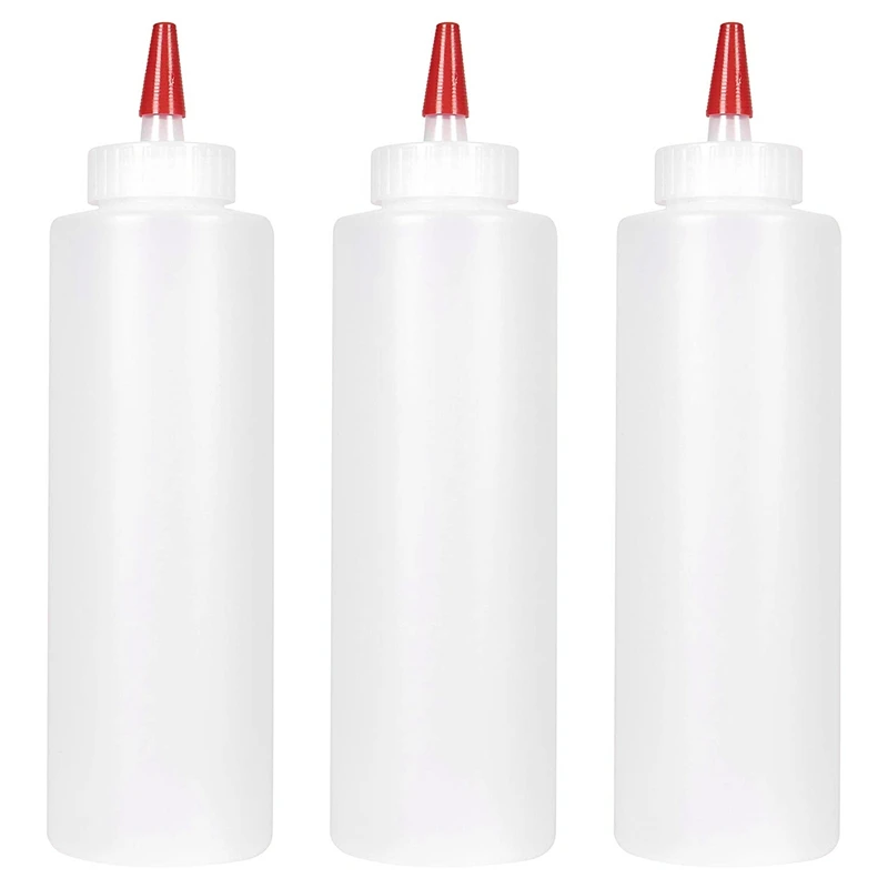 

12PC Squeeze Squirt Condiment Bottles for Sauces - 16 Ounce - Perfect Containers for Ketchup, BBQ, Sauces, Syrup