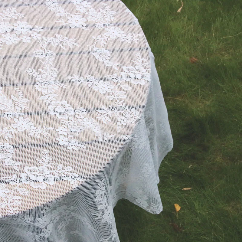 

Tablecloth Retro Nappe Mesh Hollow Out Manteles White Lace Tafelkleed Rose Table Mesa Picnic Blanket Cover And Background Mantel