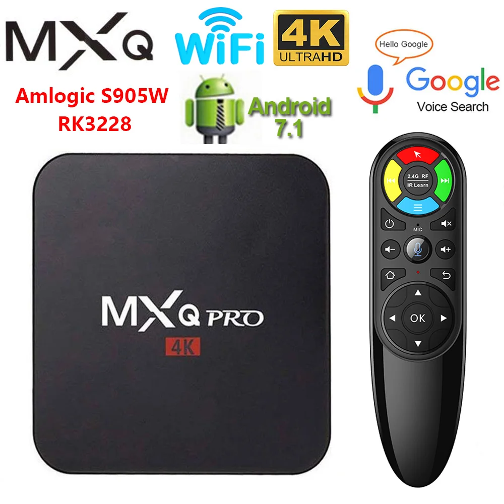 MXQPRO Smart блок для ТВ MXQ PRO 4K RK3228A Amlogic S905W 2 Гб оперативной памяти 16 встроенной 3D 4G WI FI TV