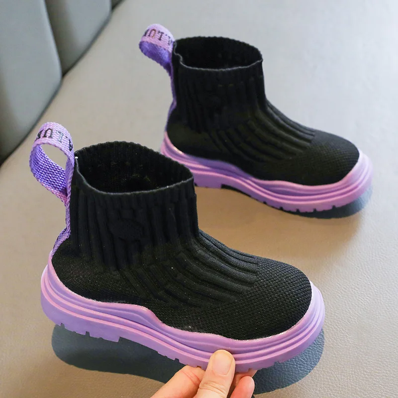 

High-top Socks Shoes Girl Shoes Unisex Sneakers Kids Set Foot Sneakers Walking Shoe Basket Breathable Casual Shoes 10 11 12 13 Y