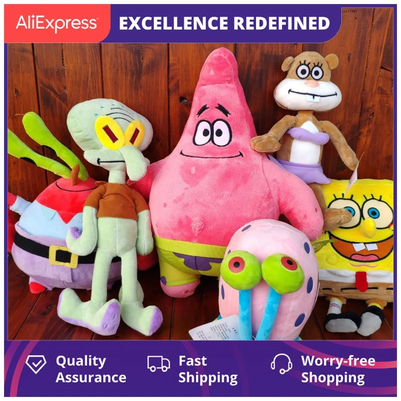 

Патрик звезда Сэнди Гэри Улитка Сквидвард щупальца Юджин H. Krabs мягкие животные детские игрушки