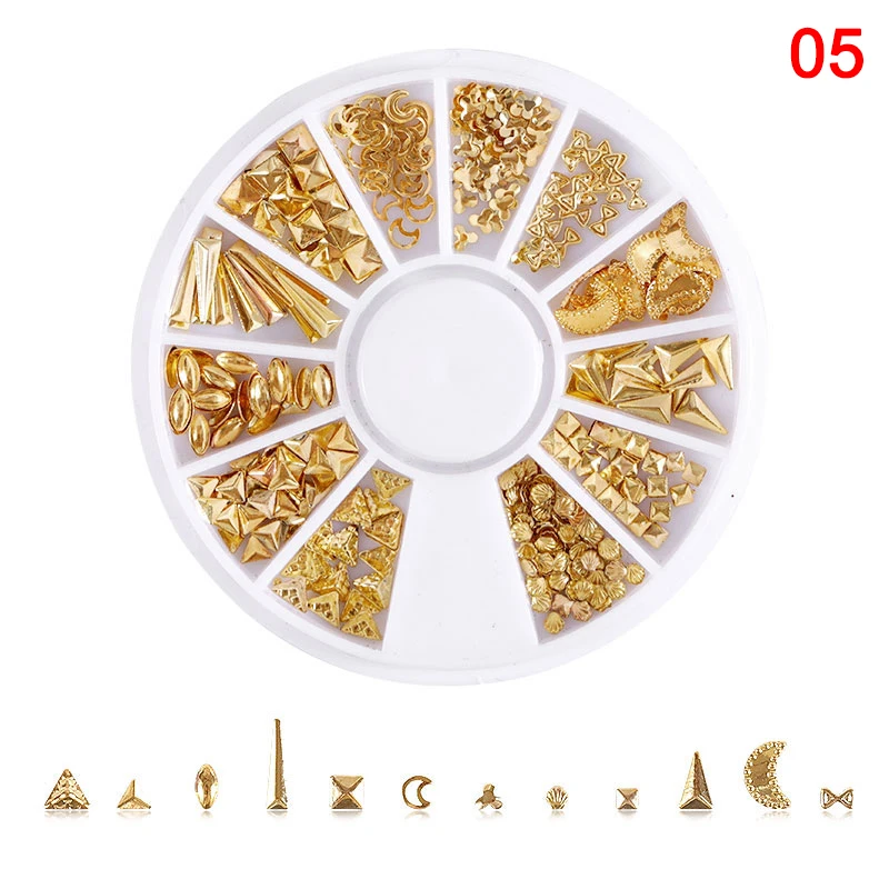 Сплав заклепки дизайн ногтей наклейки лоток 3D для женщин девочек Дети DIY