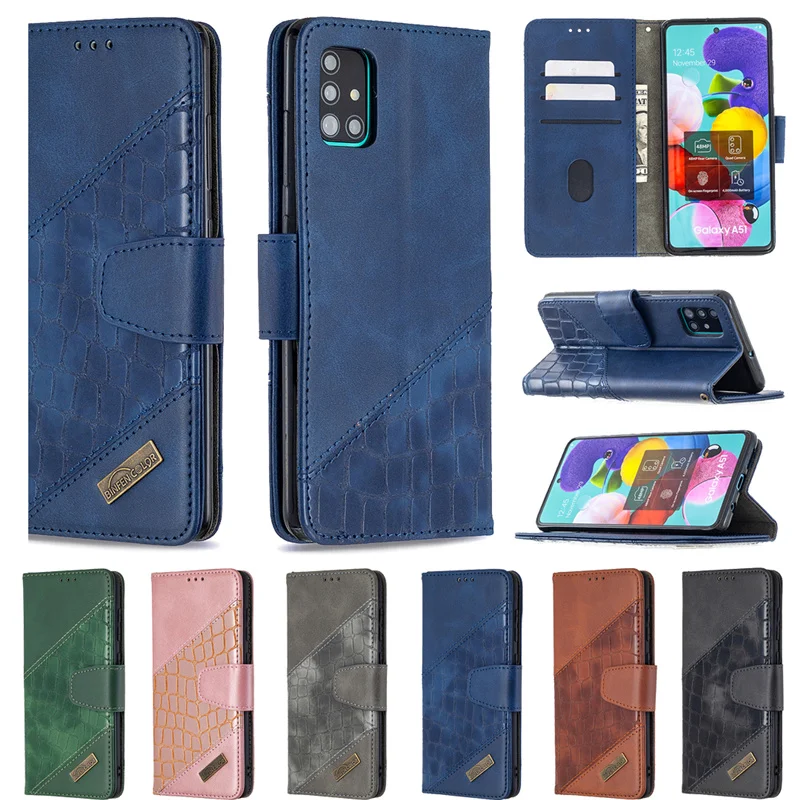 

Crocodile Leather Phone Case For Samsung Galaxy A51 A71 A50 A21S A70 A40 A30 A20 A10 A01 A11 A21 A31 A41 A20E A10E Flip Cover