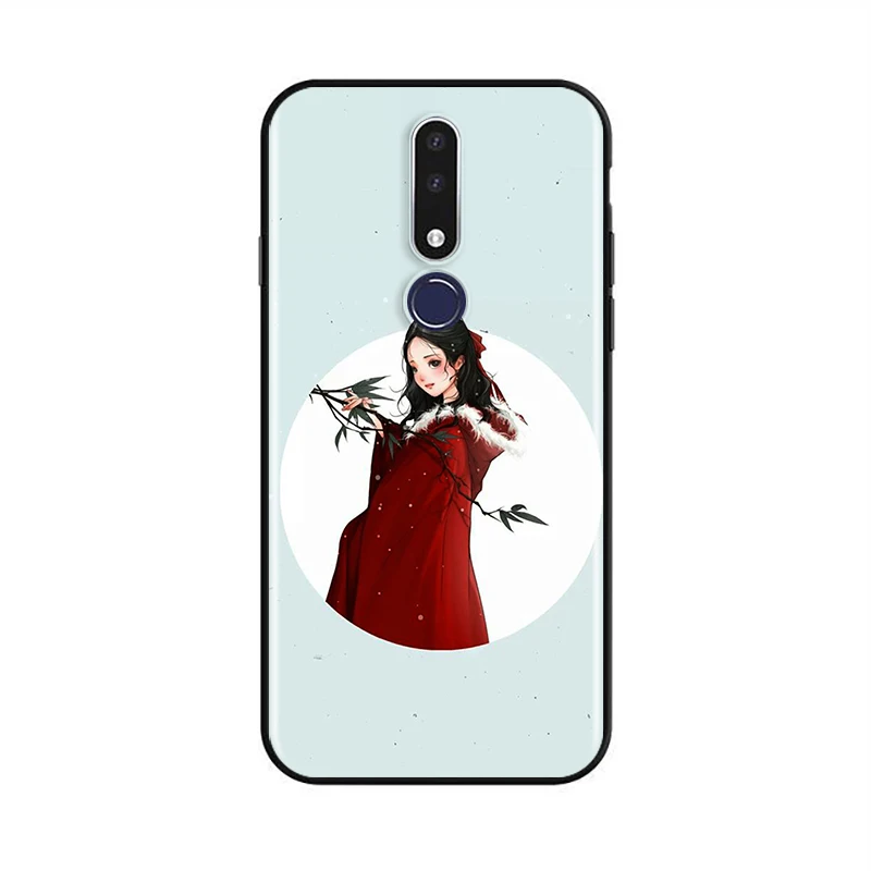 Beauty of Chinese ink painting for OPPO Realme C2 2 A31 A5 A7 F15 F11 F9 F7 F5 R17 R15 R9S K5 K3 Pro 2020 2018 Black Phone Case