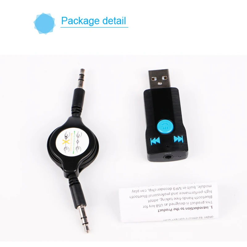 Автомобильный USB Bluetooth адаптер стерео музыкальный ресивер поддержка звонков Handfree