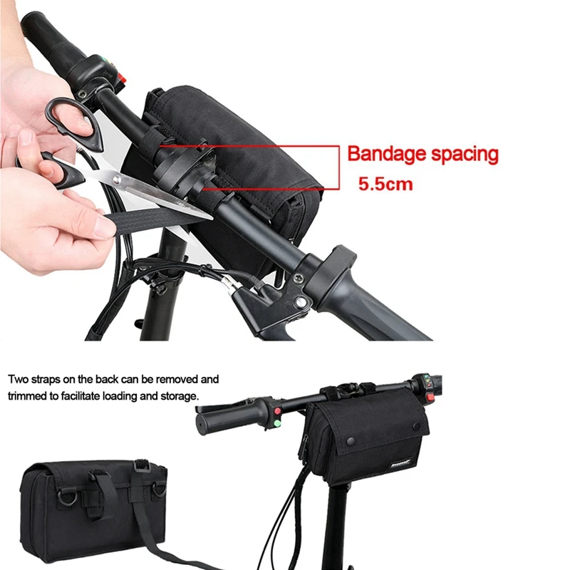 

Rhinowalk Folding Bike Handlebar Bag Waterproof Bicycle Front Bag Handbag Storage Handbag with Cover