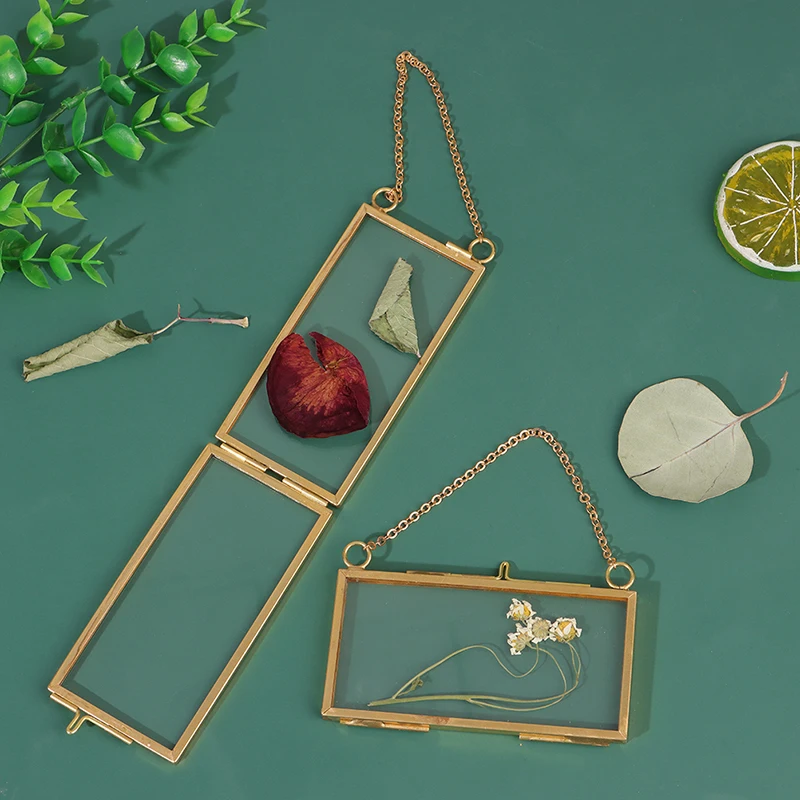 Античная латунь подвесная металлическая фоторамка Стекло портрет Винтаж висит