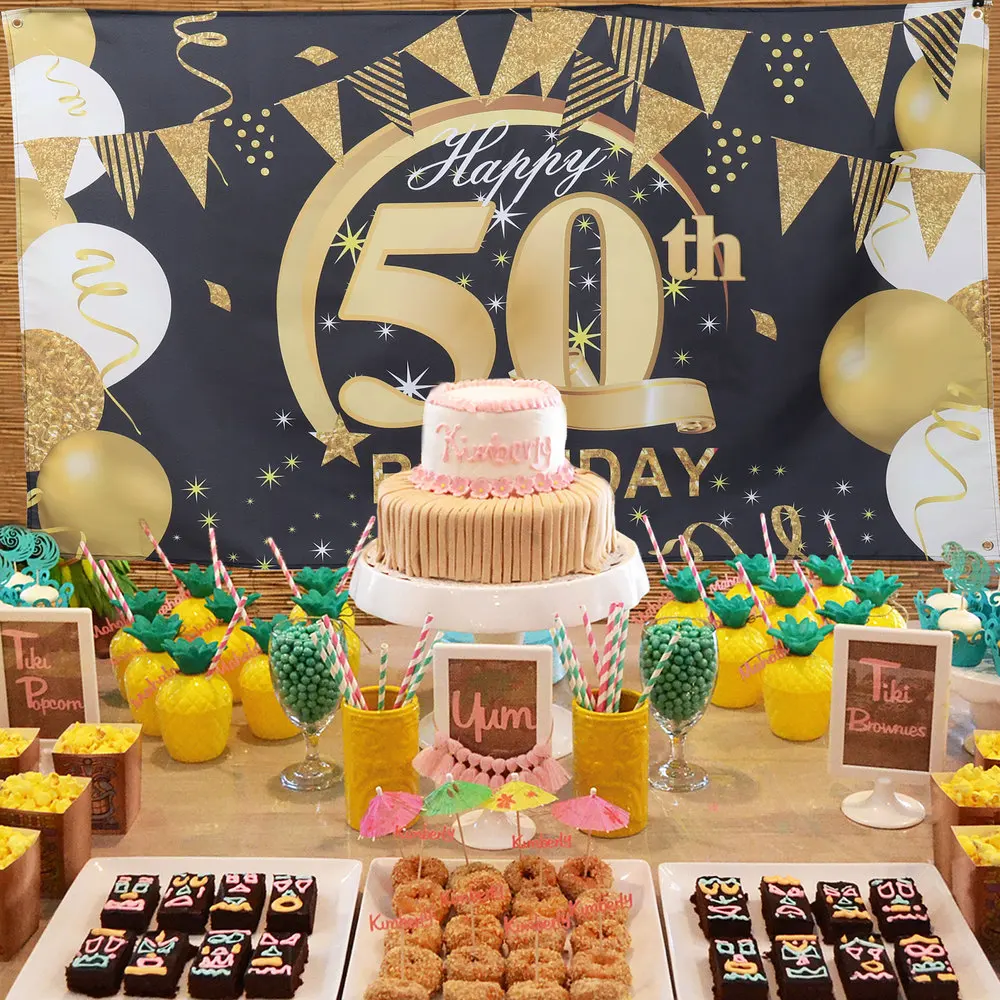 

1pc 50th Birthday Party Decoration Backdrop Banner Party Supply