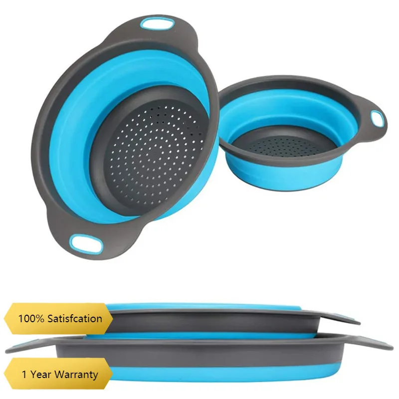 

Foldable Foldable Telescopic Drain Basket Plastic Round Vegetable Basket Storage Fruit Tray Living Room sink strainer